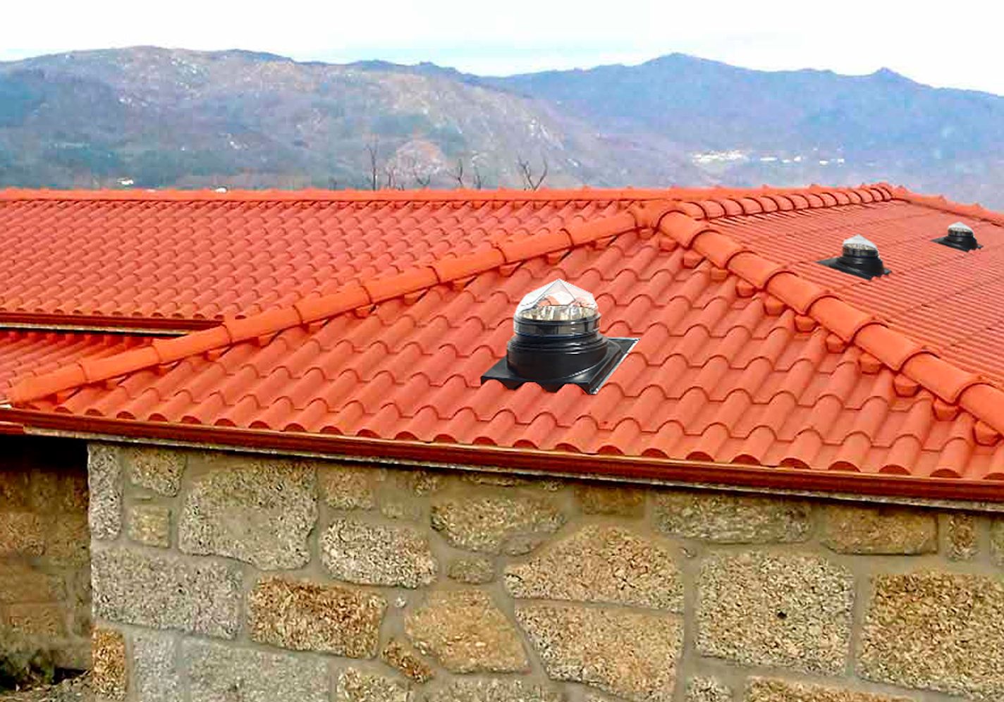 Example of industrial or residential commercial solar tube installation, 006
